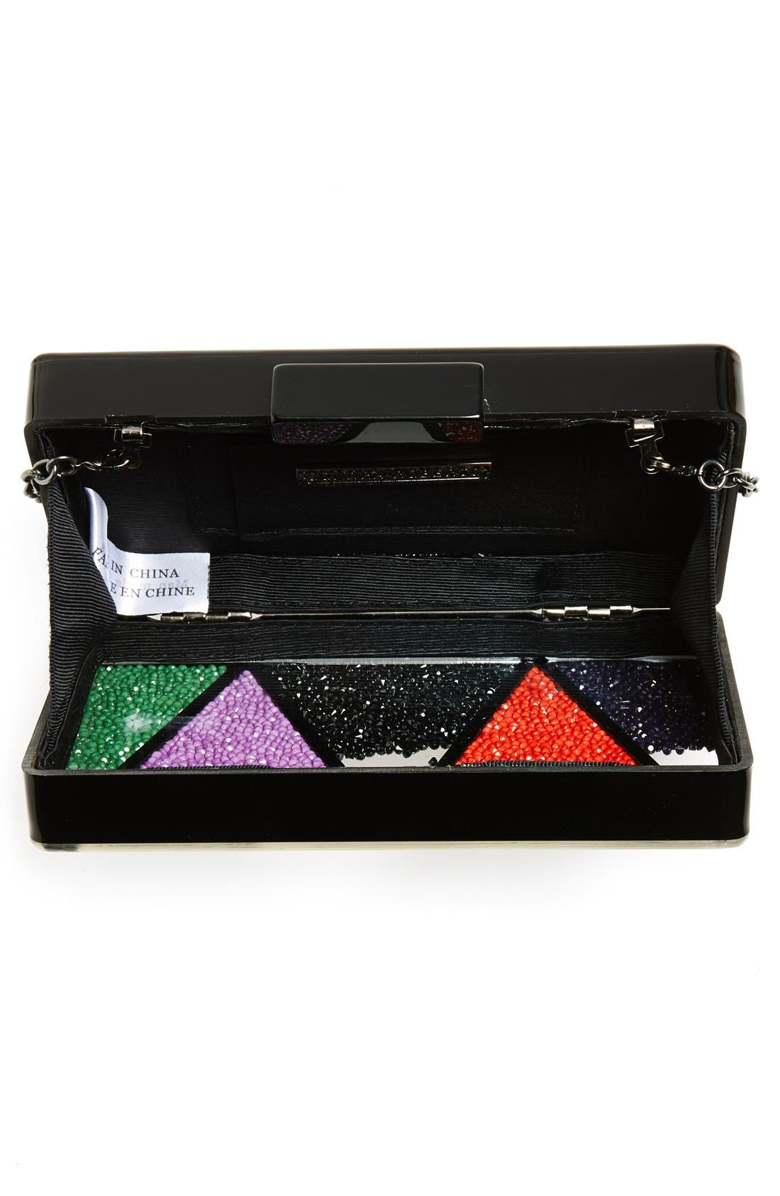SR Squared by Sondra Roberts Lucite® Loose Bead Clutch, Alternate, color, BLACK MULTI