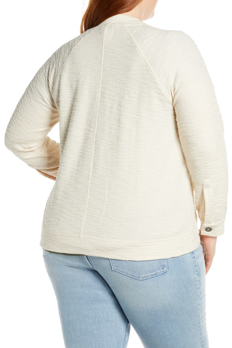 Knit Bomber Jacket, Alternate, color, IVORY SMOKE