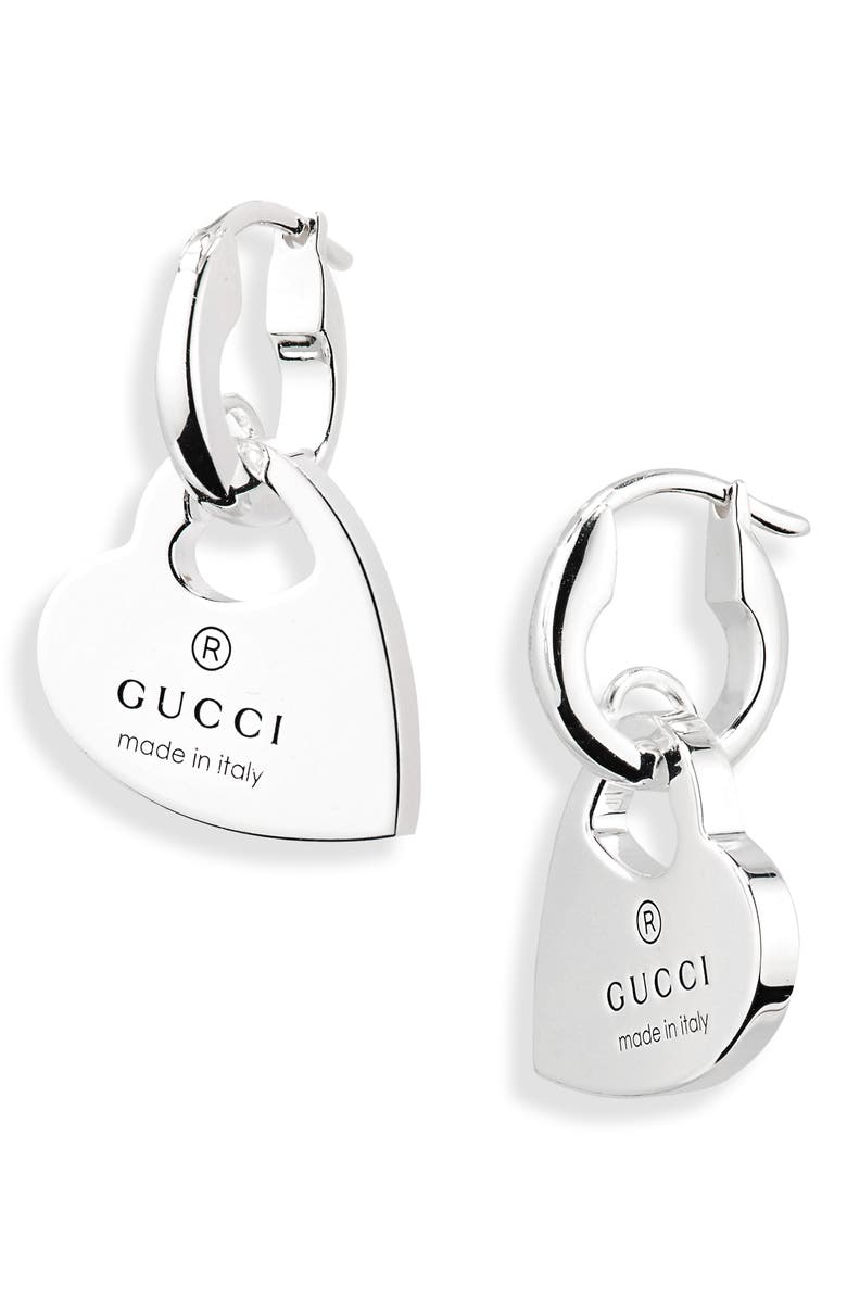 Gucci Trademark Heart Drop Earrings, Main, color, 