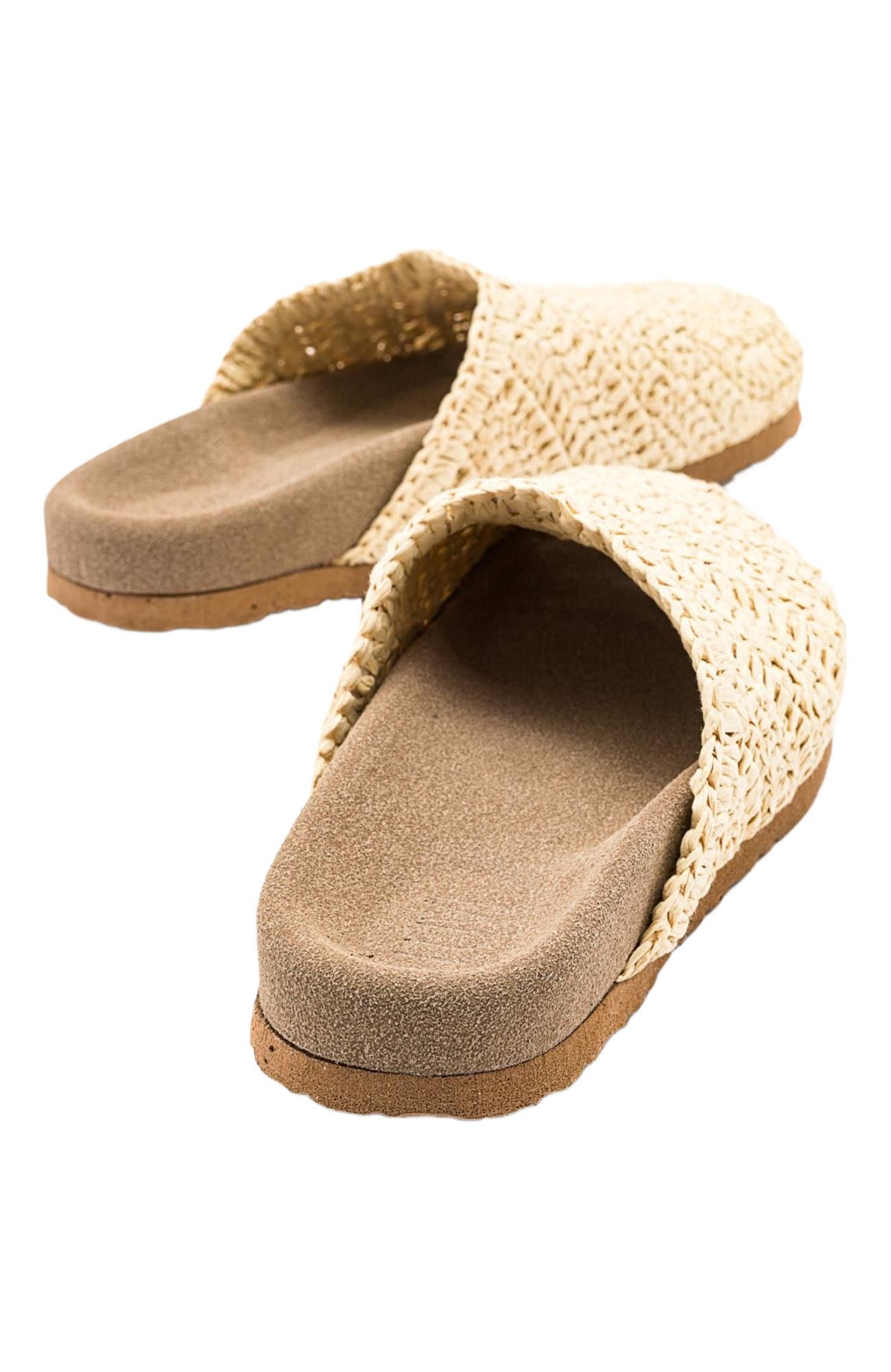 Prologue Shoes LOOP Woven Slide Sandal, Alternate, color, Beige Faux Leather