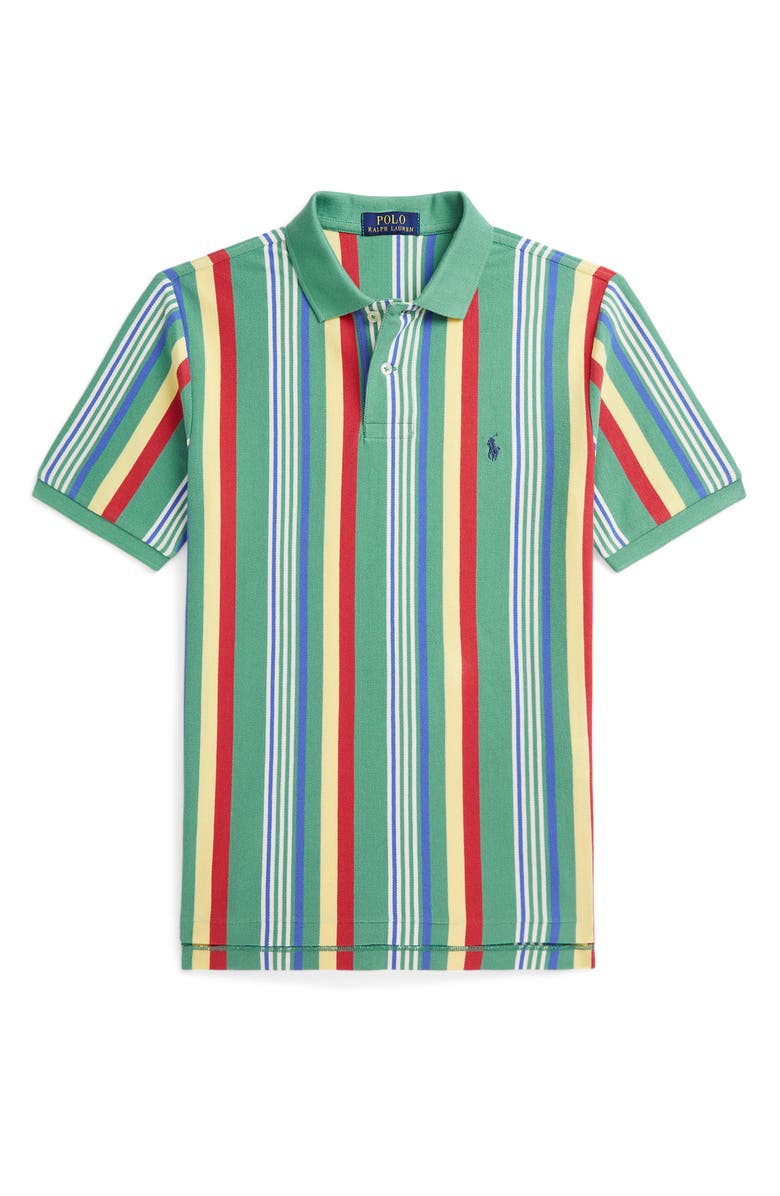 Polo Ralph Lauren Kids' Stripe Cotton Piqué Polo, Main, color,