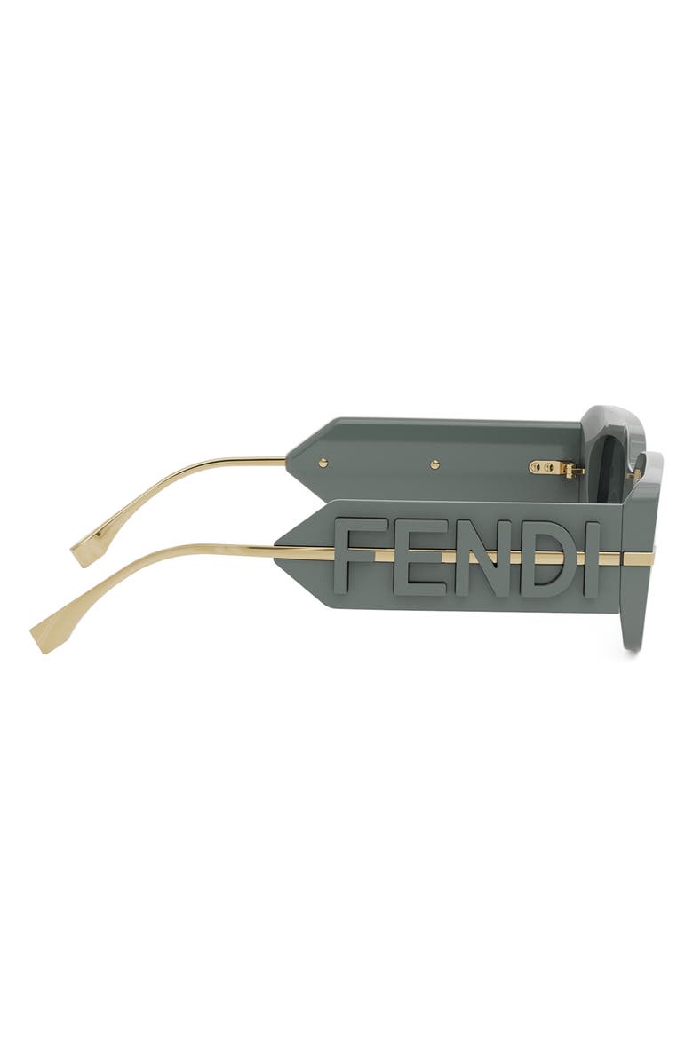 Fendi 'Fendigraphy 51mm Rectangular Sunglasses, Alternate, color, Grey/ Smoke