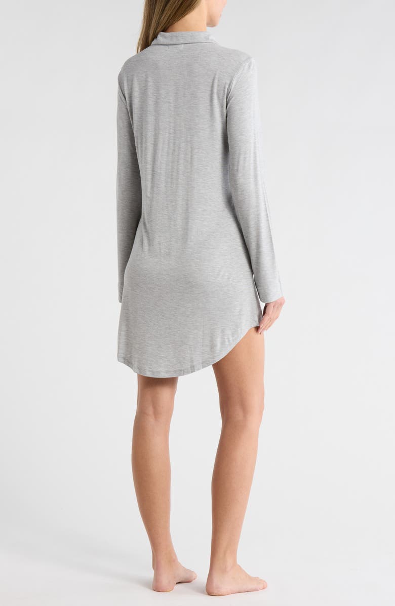 NORDSTROM RACK Tranquility Button Front Nightshirt, Alternate, color, Grey Heather