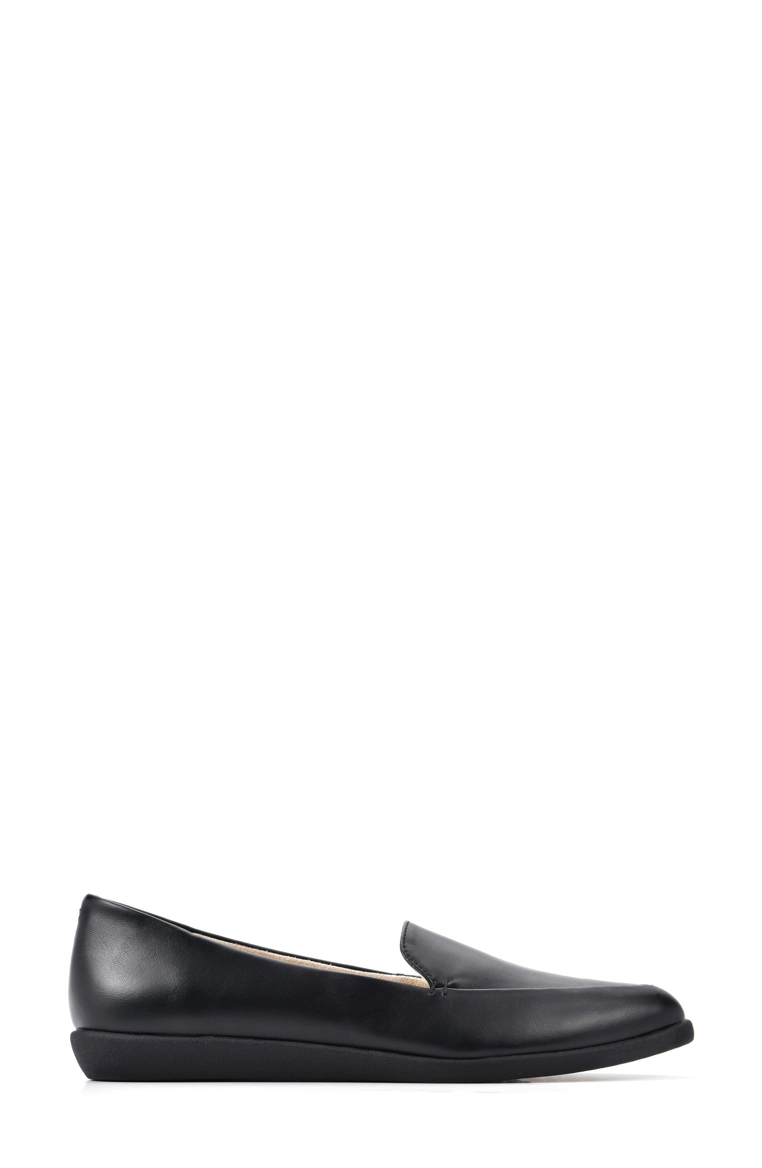 Mint Pointed Toe Loafer, Alternate, color, BLACK/ SMOOTH