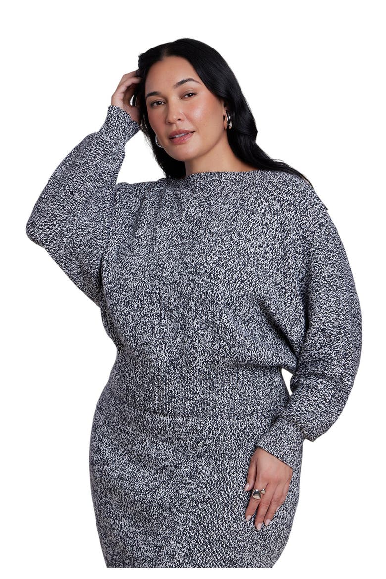 Marled Cinched Waist Sweater (plus), Main, color, MARLED GREY