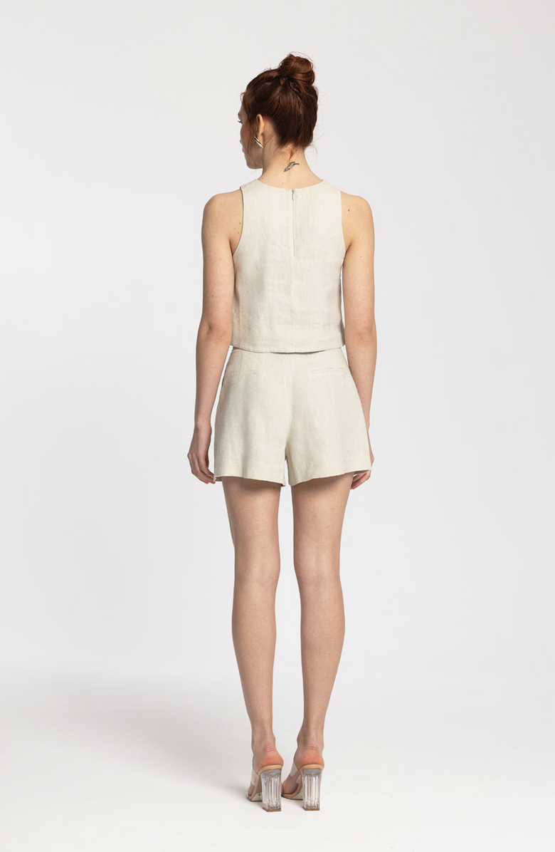 Monlicia Lena 100% Linen Sleeveless Top, Alternate, color, Stone