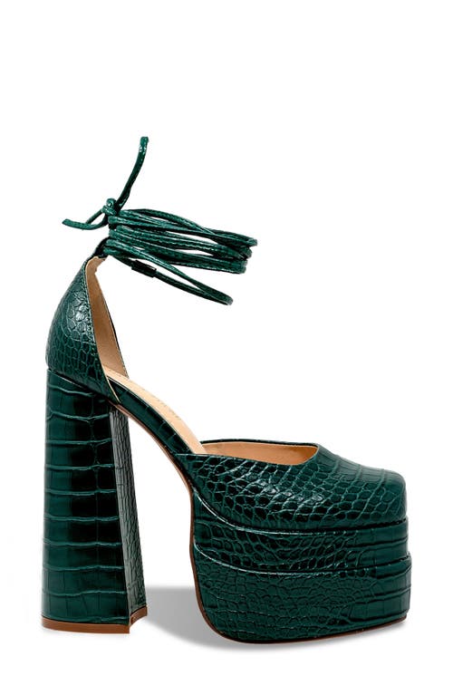 Chase & Chloe Chase And Chloe Wolfe 2 Croc Embossed Platform Pump