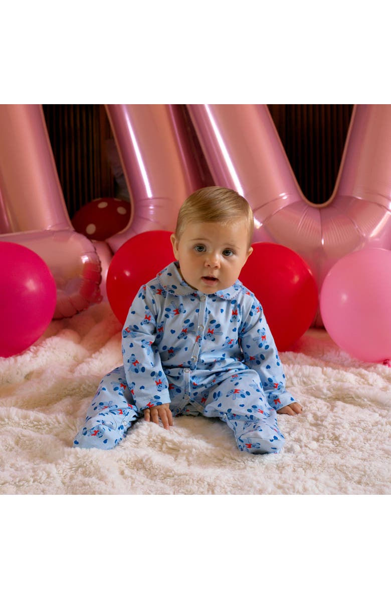 Rachel Riley Bear Footie, Alternate, color, Blue