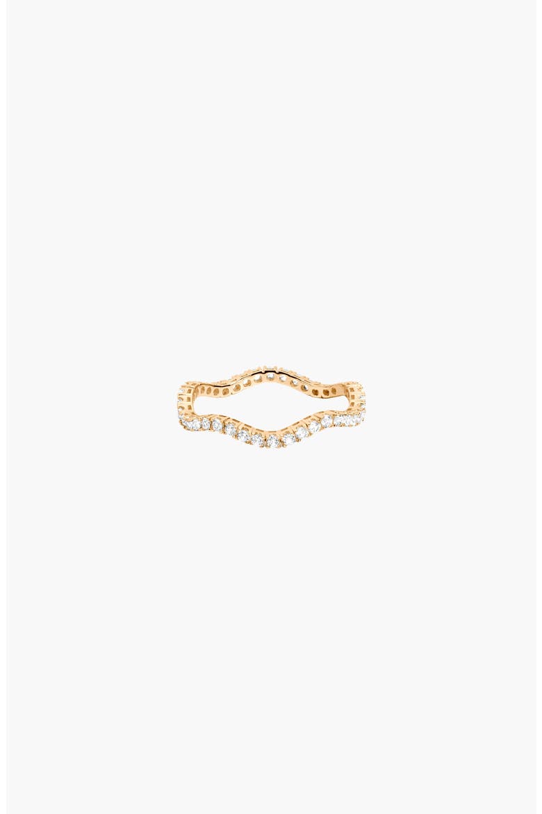 Lab Grown White Sapphire Wave Ring, Alternate, color, Yellow