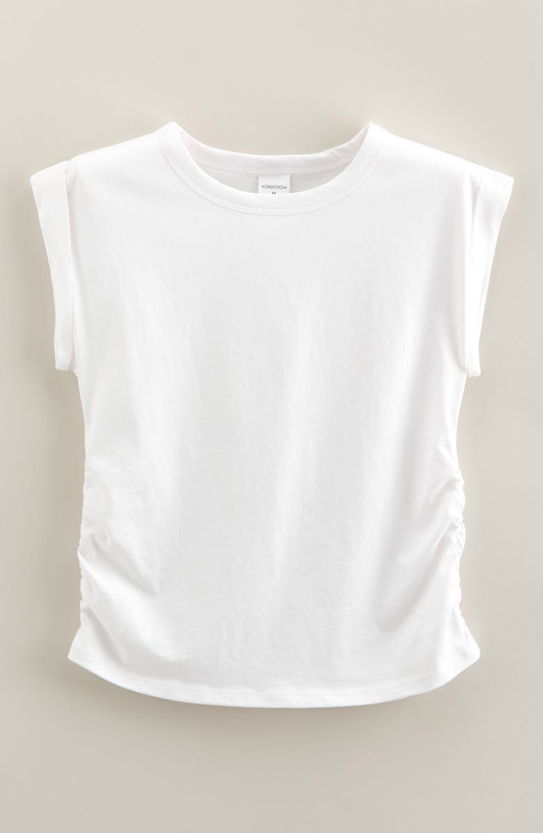 Nordstrom Kids' Ruched Side T-Shirt, Main, color, White