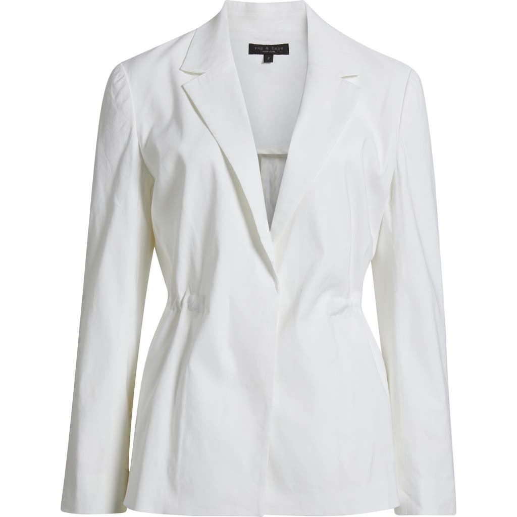 Rag & Bone Spencer Linen Blend Blazer In White