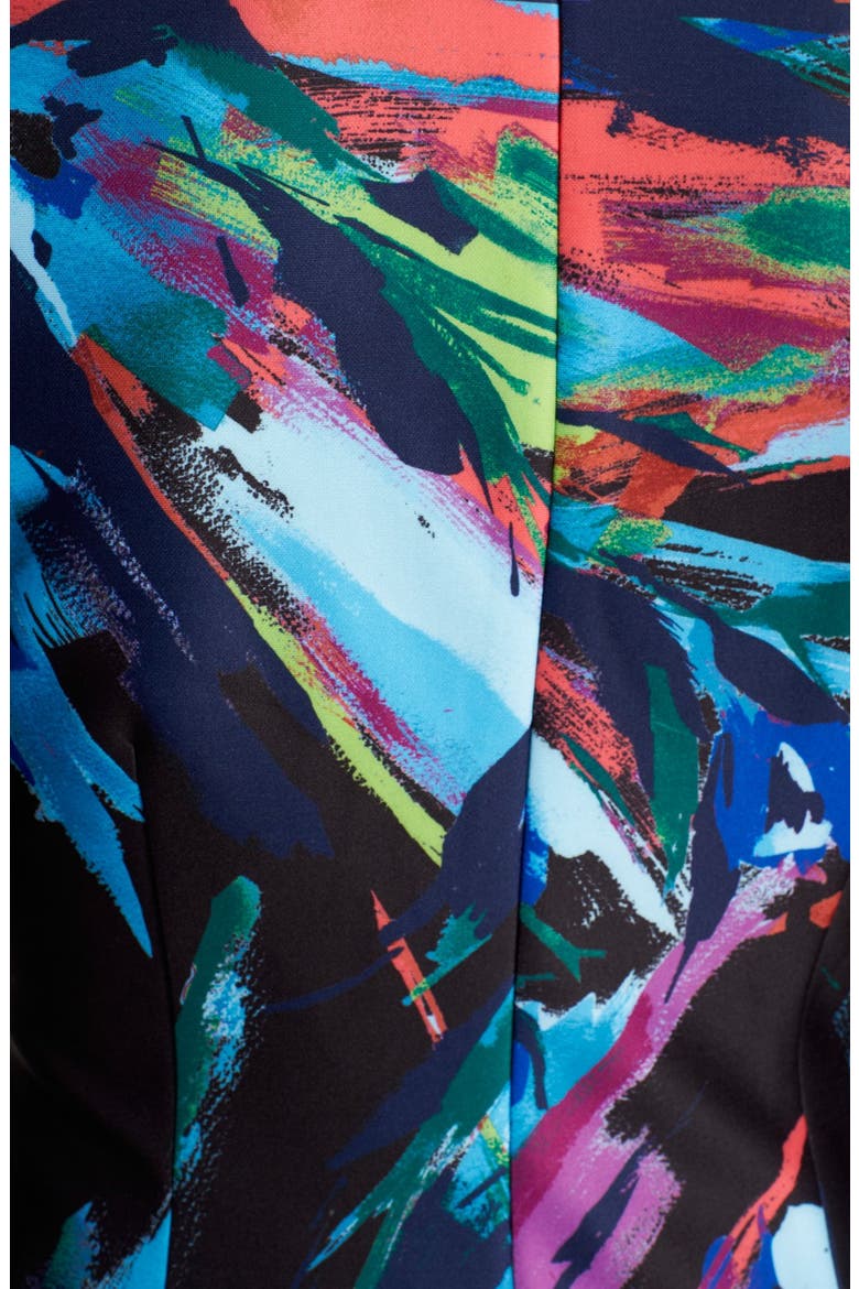 Print Scuba Sheath Dress, Alternate, color, BLACK MULTI