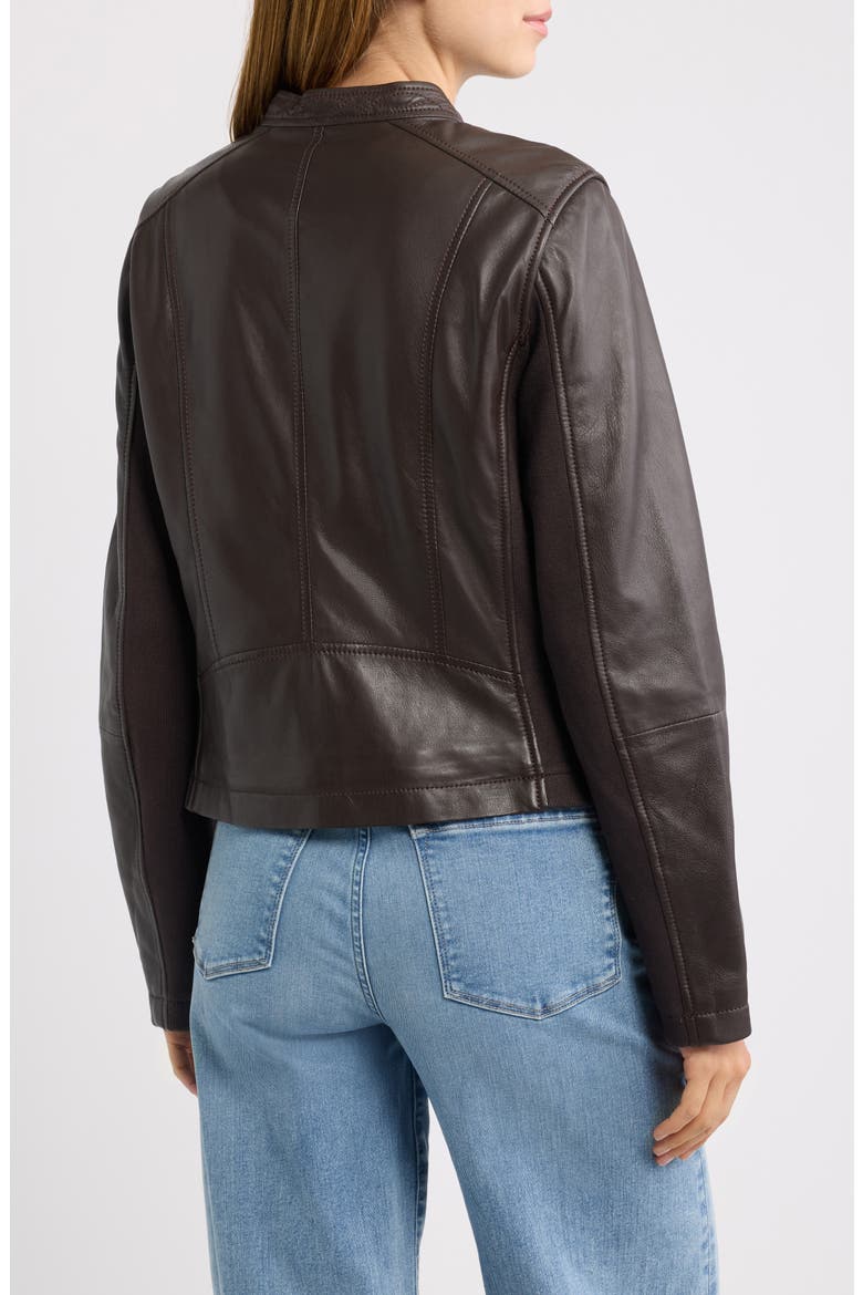 Leather Jacket, Alternate, color, DARK BROWN