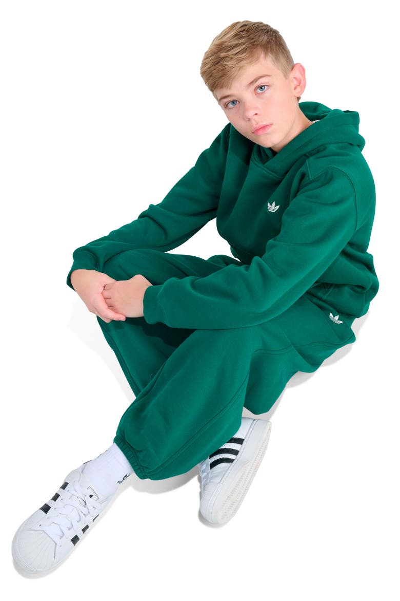 Kids' Essential Fleece Hoodie, Alternate, color, DARK GREEN