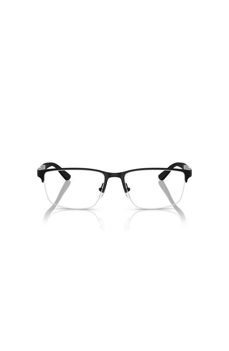 Emporio Armani 56mm Rectangle optical glasses, Alternate, color, Black
