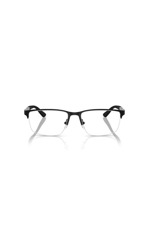 Emporio Armani 56mm Rectangle Optical Glasses In Black