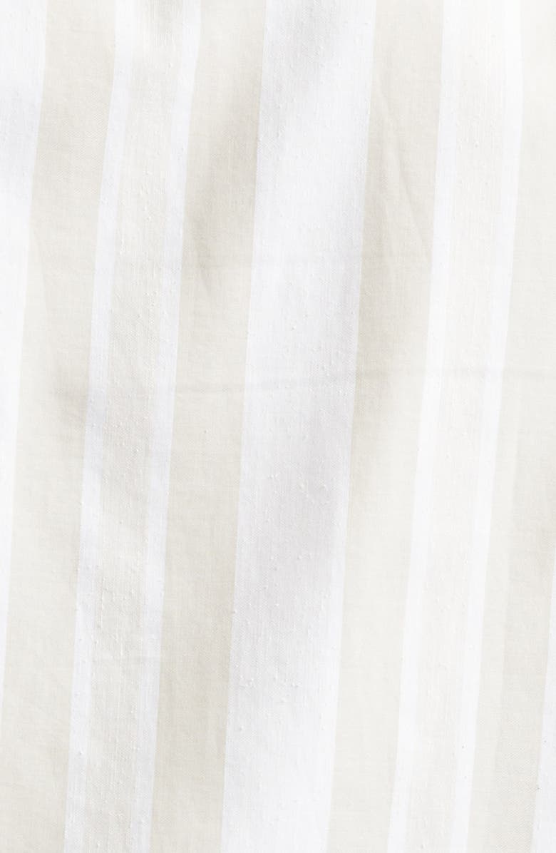 ISAIA Stripe Cotton & Silk Button-Up Shirt, Alternate, color, White Beige