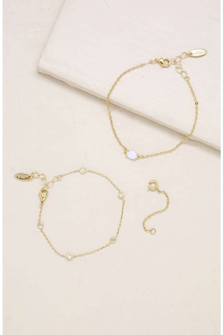 Set of 2 Bracelets, Alternate, color, GOLD
