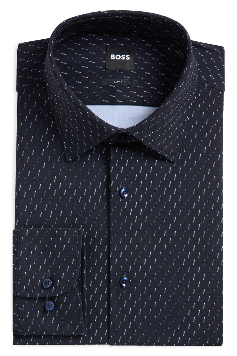 P-Hank-K Slim Fit Performance Shirt, Main, color, DARK BLUE