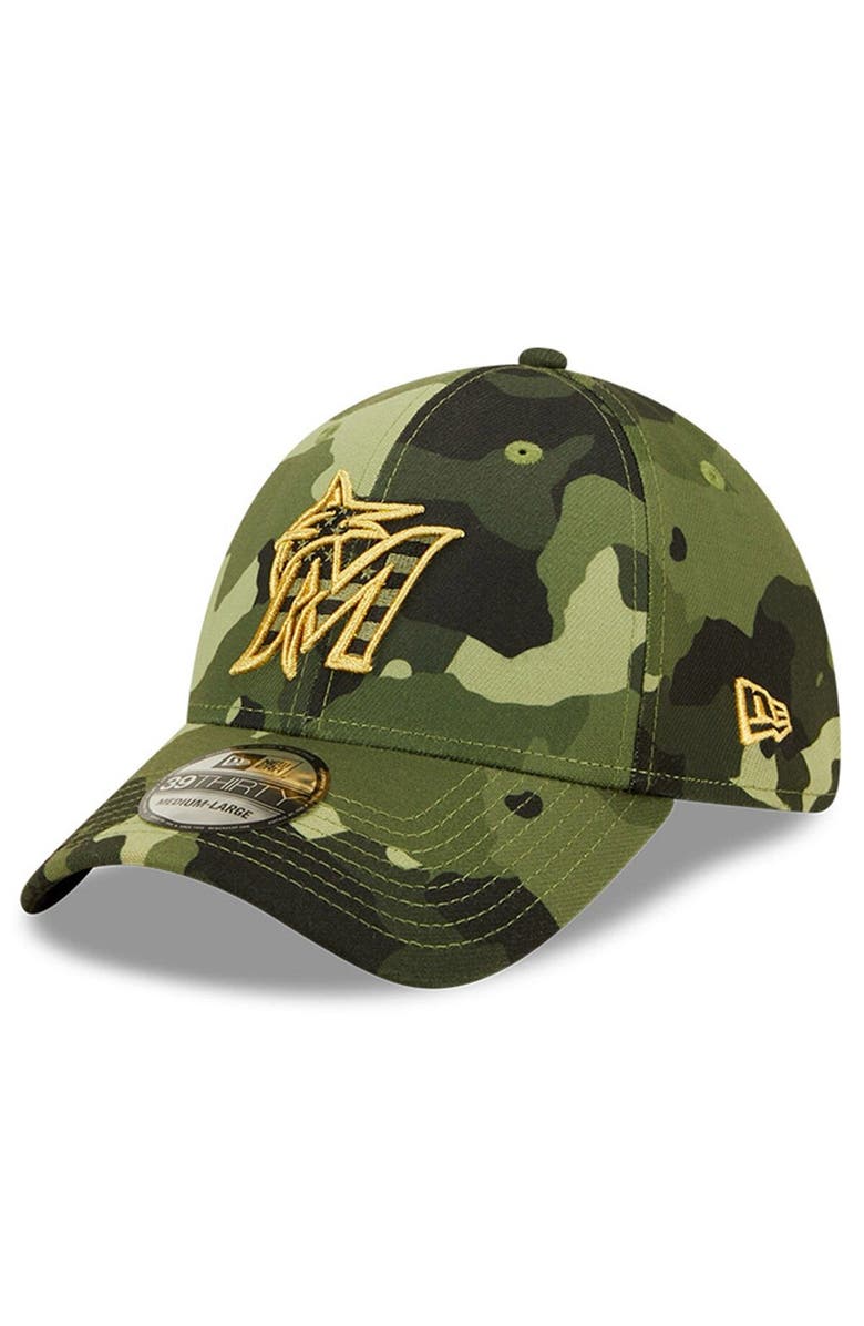New Era Men's New Era Camo Miami Marlins 2022 Armed Forces Day 39THIRTY Flex Hat, Alternate, color, Camo