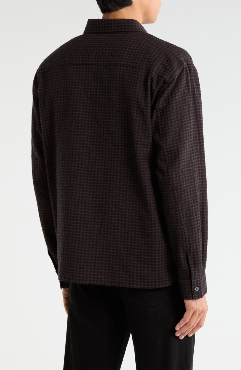 FRAME Check Cotton & Wool Button-Up Shirt, Alternate, color, Navy Check