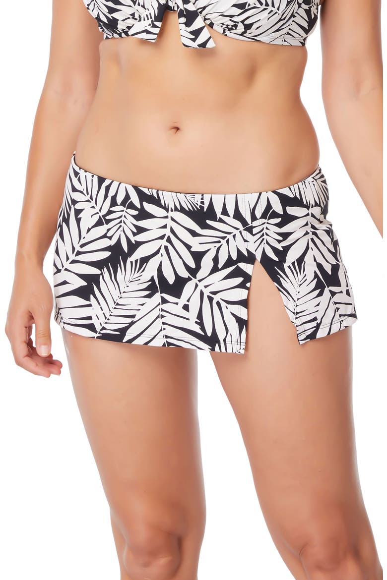 Oasis Skirted Hipster Bikini Bottoms, Main, color, BLACK