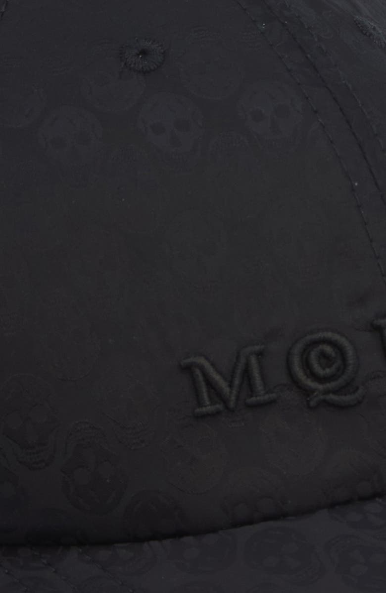 McQueen Skull Jacquard Adjustable Baseball Cap, Alternate, color, Black