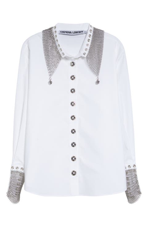 Titan Chain Mail Cotton Poplin Button-Up Shirt