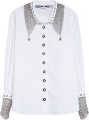Chopova Lowena Titan Chain Mail Cotton Poplin Button-Up Shirt