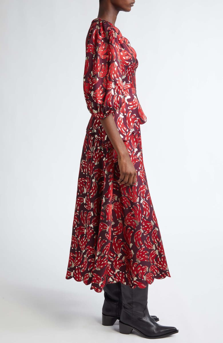 chinese dress ladies Farm Rio Long Sleeve Pleated Maxi Dress