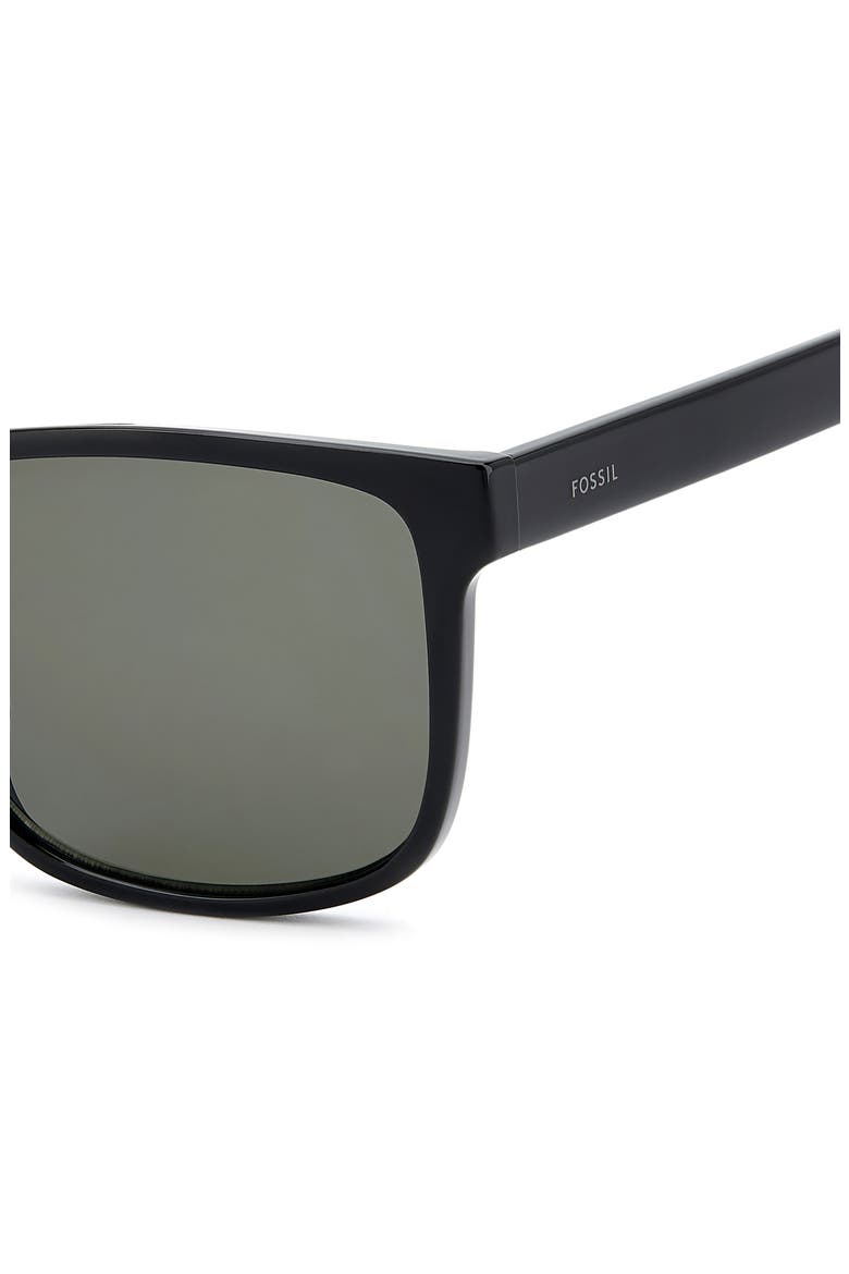 FOS 3187/G/S 57mm Rectangular Sunglasses, Alternate, color, SHINY BLACK/ BROWN