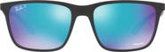 Ray-Ban 58mm Mirrored Polarized Rectangular Sunglasses