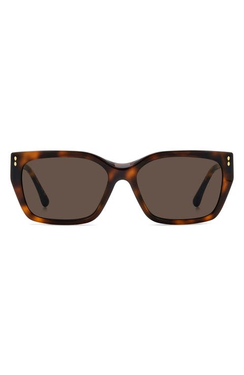 58mm Rectangular Sunglasses