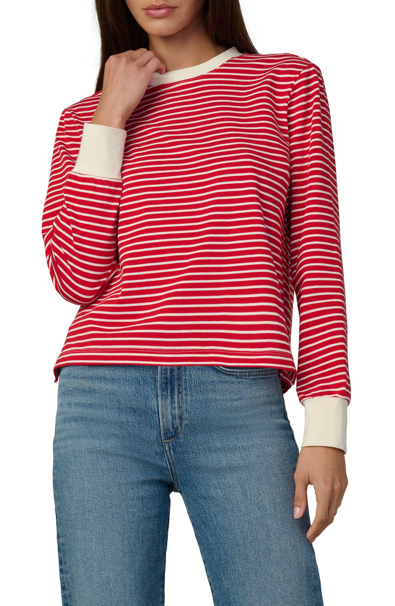 Stripe Long Sleeve Cotton T-Shirt - image 5