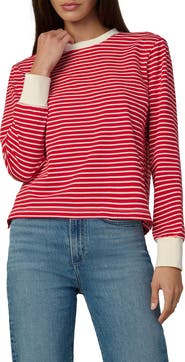 Joe's Stripe Long Sleeve Cotton T-Shirt