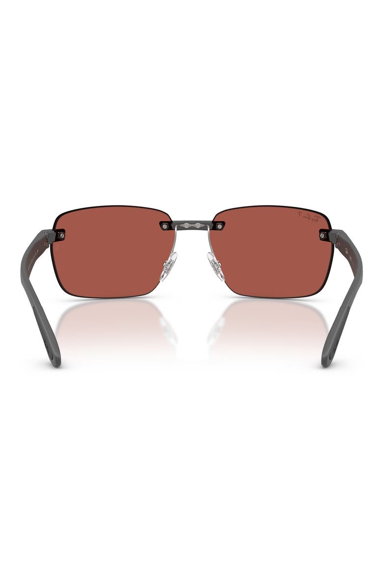 59mm Polarized Rimless Sunglasses, Alternate, color, SAND GREY / POLAR RED