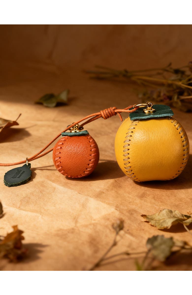 OLD TREND Persi Genuine Leather Botanical Fruit Charm, Alternate, color, Mustard & Terra Cotta