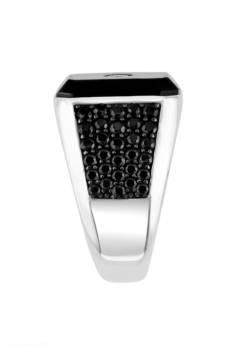 Sterling Silver Diamond & Black Spinel Ring - 0.04ct., Alternate, color, BLACK