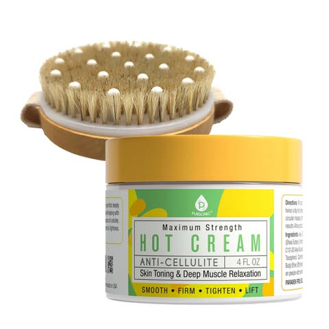 Anti-Cellulite Hot Cream, Bath Brush & Massager