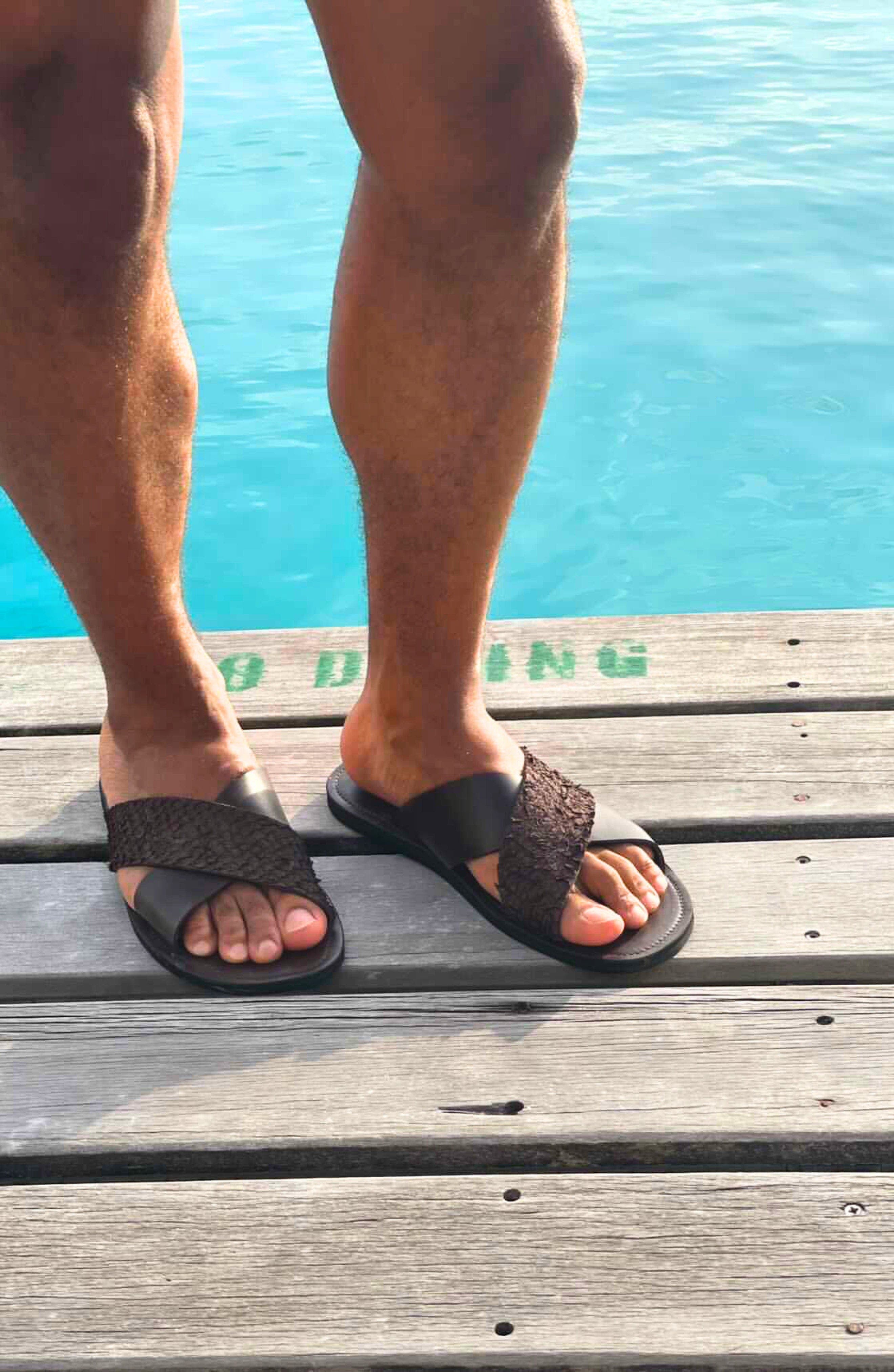 Pike Leather Sandal, Alternate, color, Mahogany