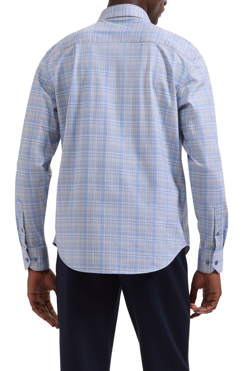 Bugatchi Jimmy OoohCotton<sup>®</sup> Plaid Button-Up Shirt, Alternate, color, Cobalt