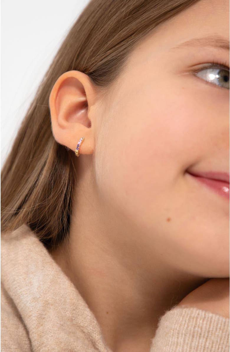 In Season Jewelry Cascading CZ Girl Earrings, Alternate, color, Purple