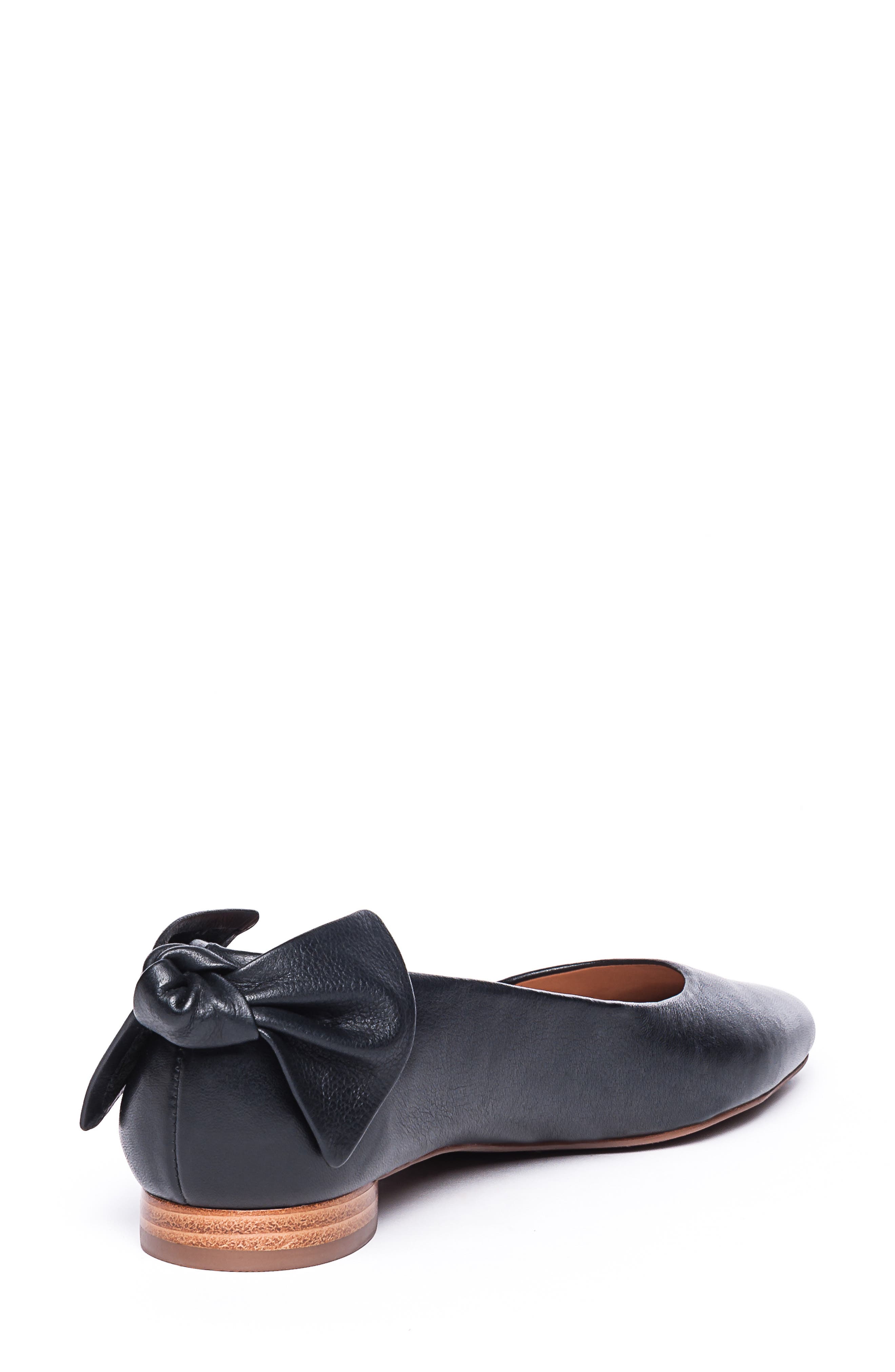 Bernardo Footwear Bernardo Eloise Bow Flat, Alternate, color, Black Leather