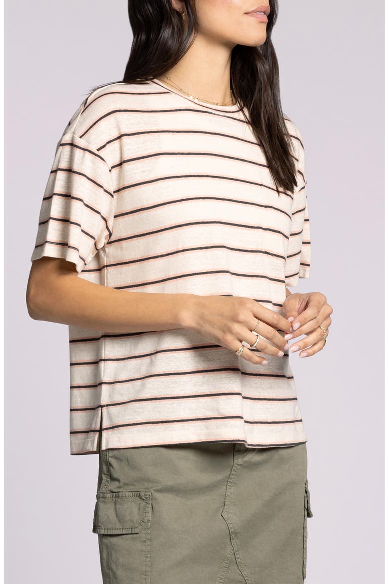 Kay Oversize Linen Blend T-Shirt, Alternate, color, BONE SOFT CORAL