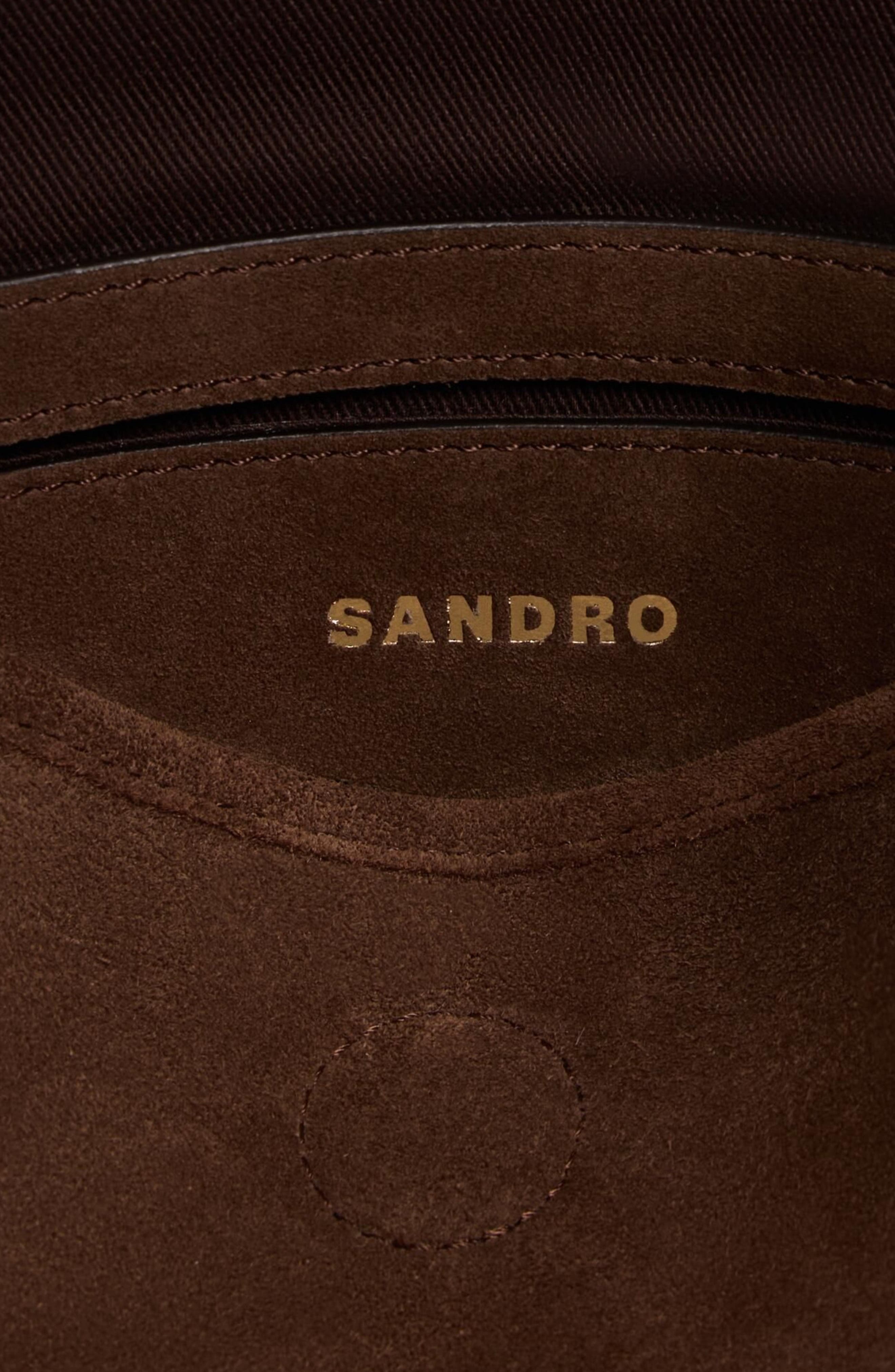 TANGOSO suede bucket bag, Alternate, color, Brown