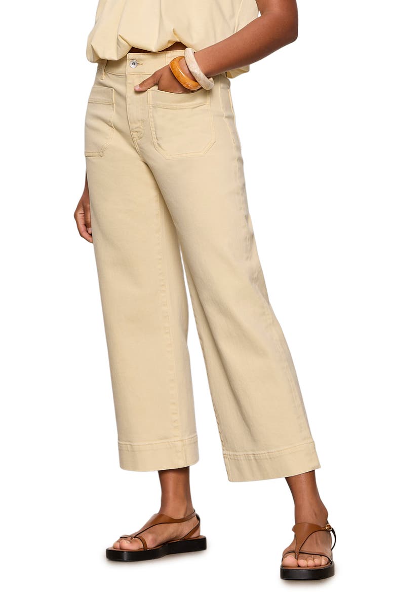 The Marine Crop Denim Pants, Alternate, color, BANANA YELLOW