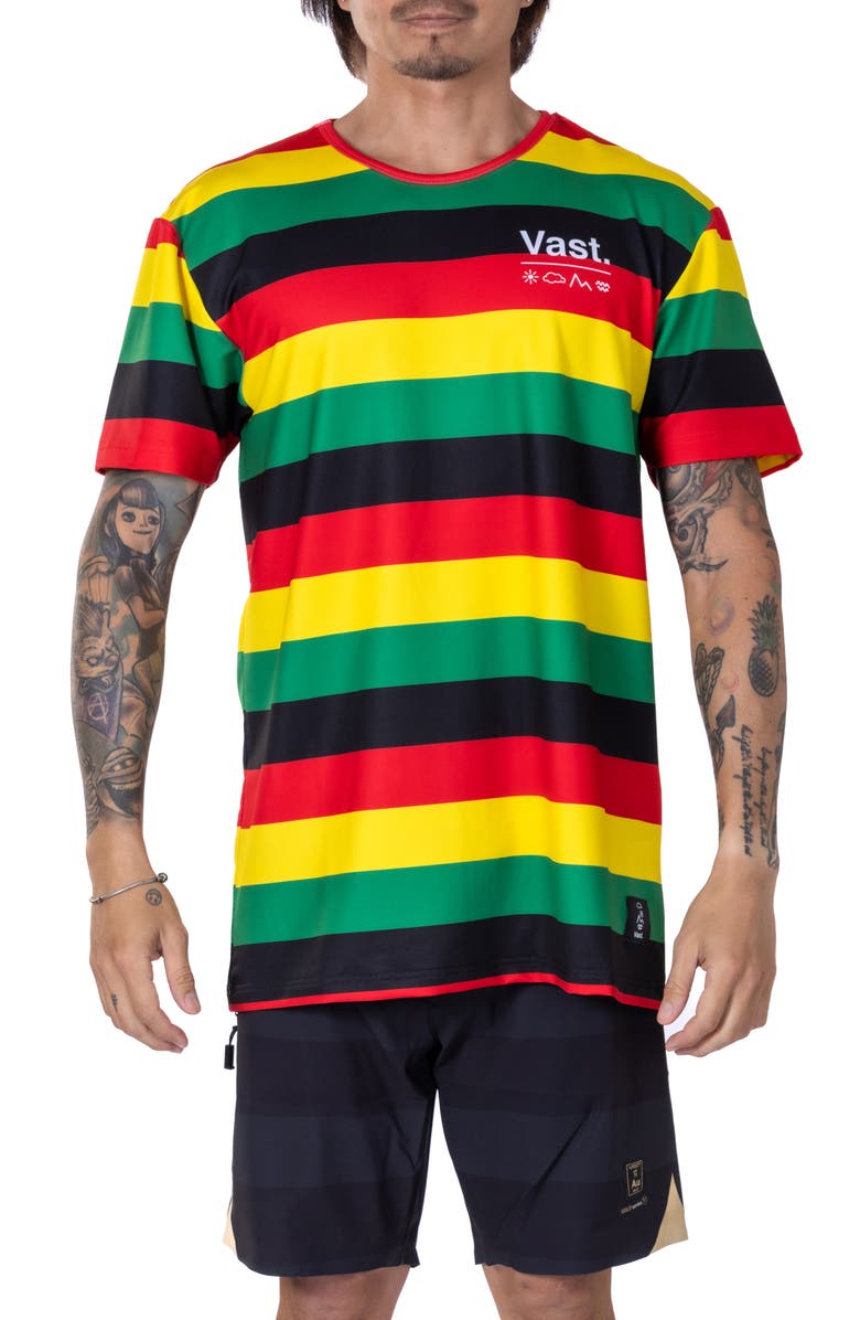 VAST Stripe Aqua Terra Performance T-Shirt, Main, color, 