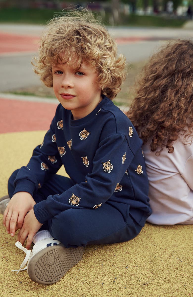 MILES THE LABEL Kids' Go Tigers Cotton Sweatshirt, Alternate, color, Navy