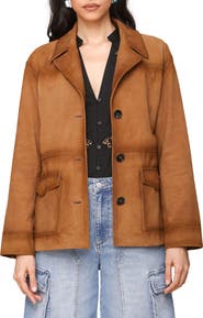 Avec Les Filles Suede Notch Collar Jacket