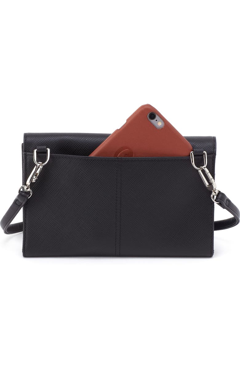 HOBO Essential Leather Crossbody Wallet, Alternate, color, Black